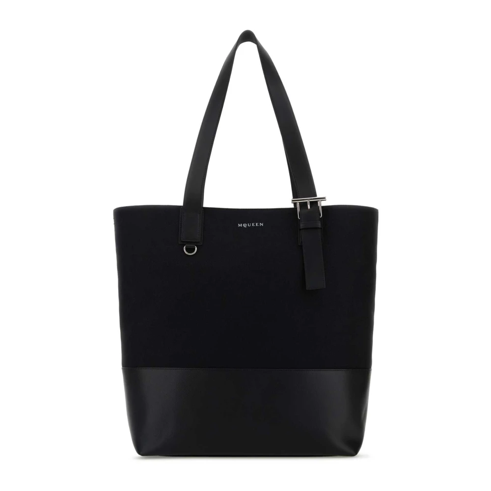 Alexander Mcqueen Men's Black Canvas Shopping Bag In - Shopping Bags - One Size - Bags