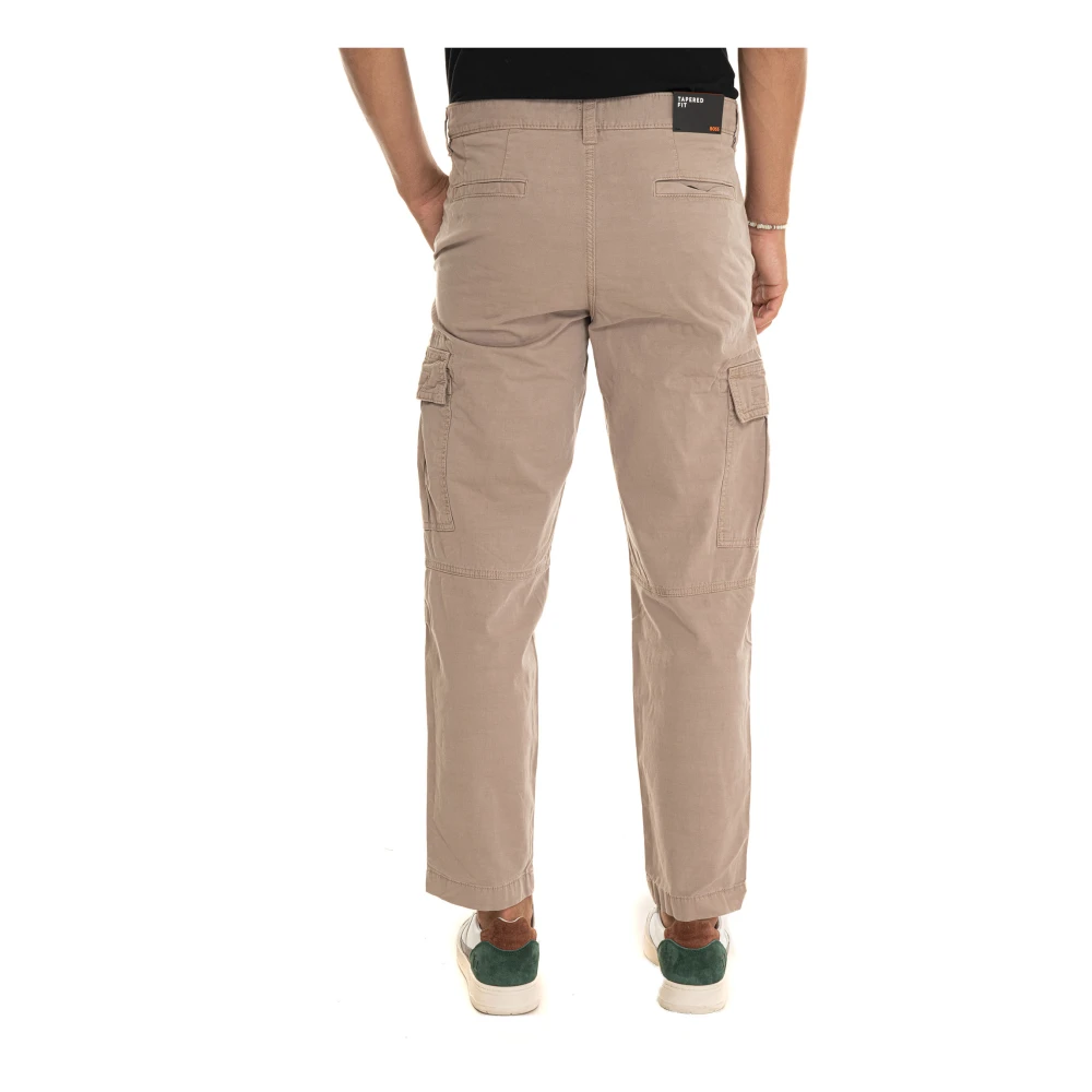 Boss Cargobroek met grote zijzak Beige Heren