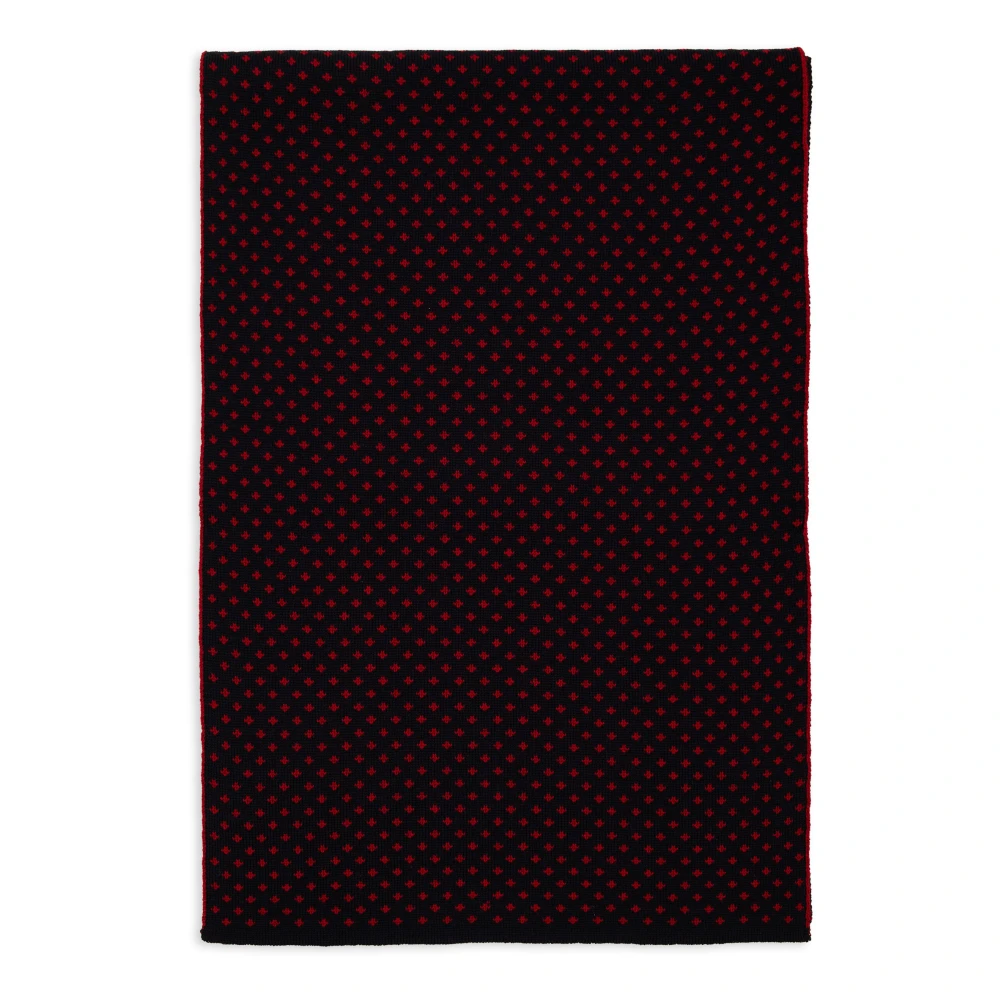 Gallo Blauwe Wollen Sjaal met Lelie Motief Multicolor Heren