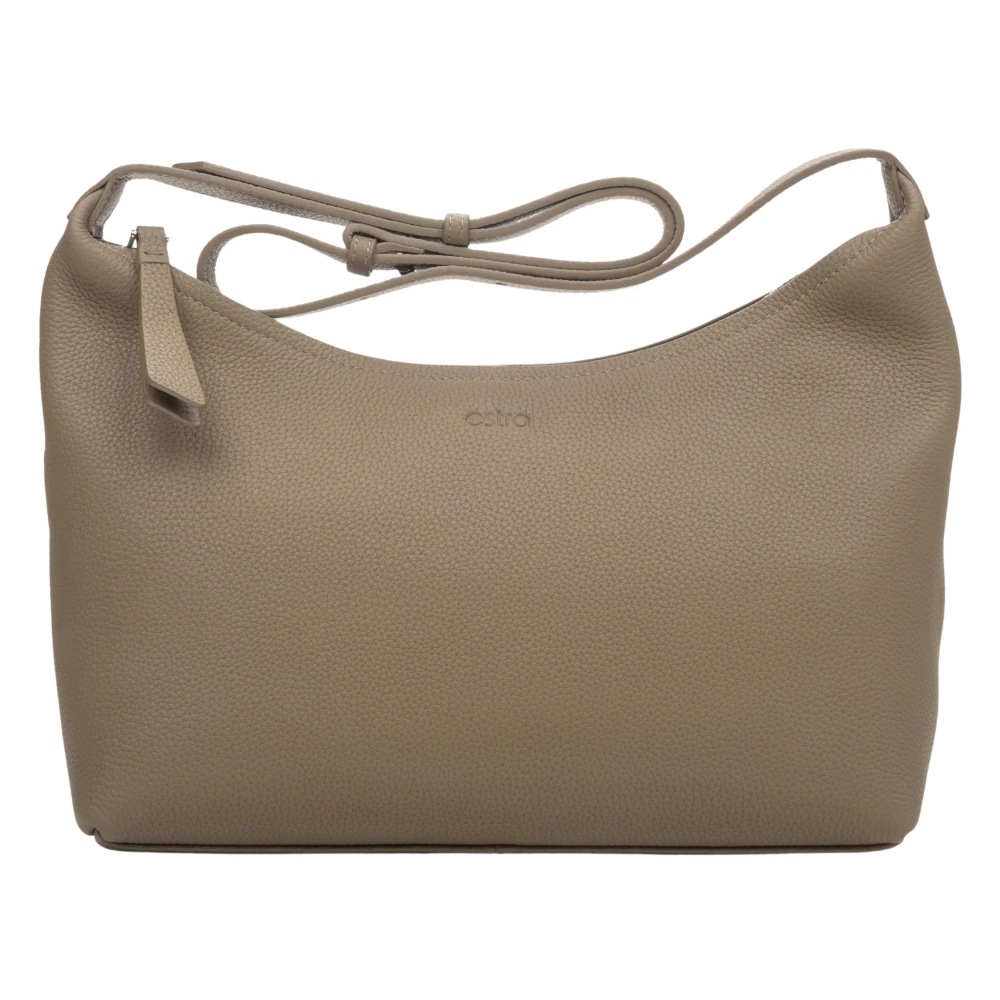 Estro Bruin & Grijs Schoudertas voor dames gemaakt van Echt Leer Er00113902 Brown Dames