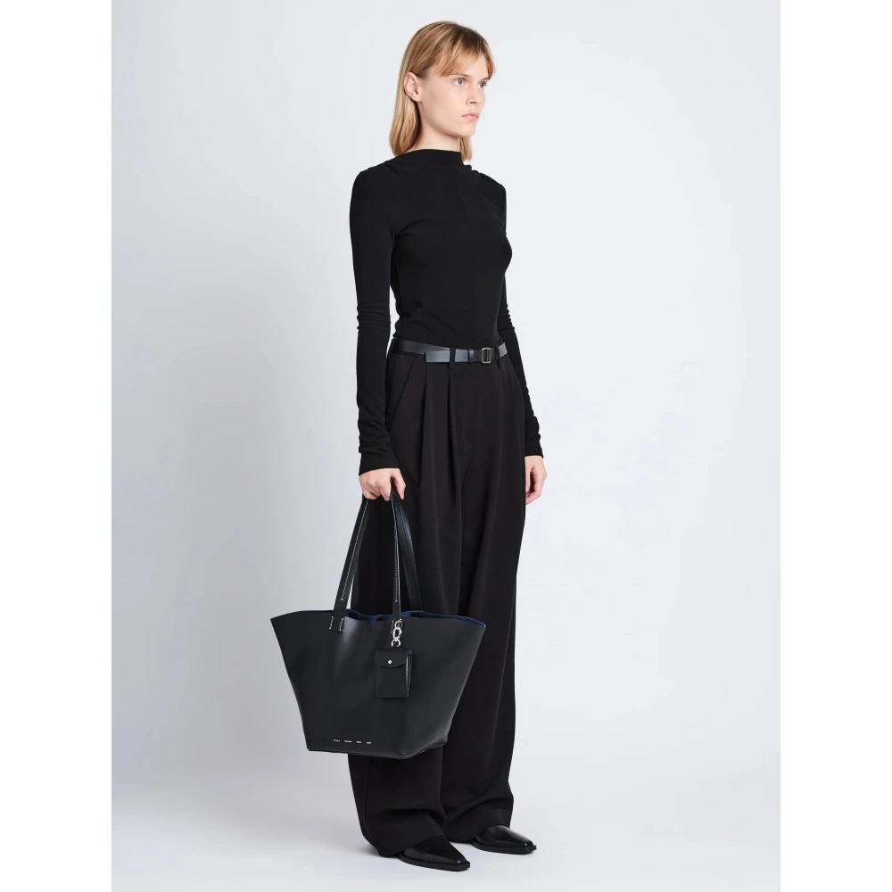 Proenza Schouler Elegante zwarte leren tas met afneembare pouch Black Dames
