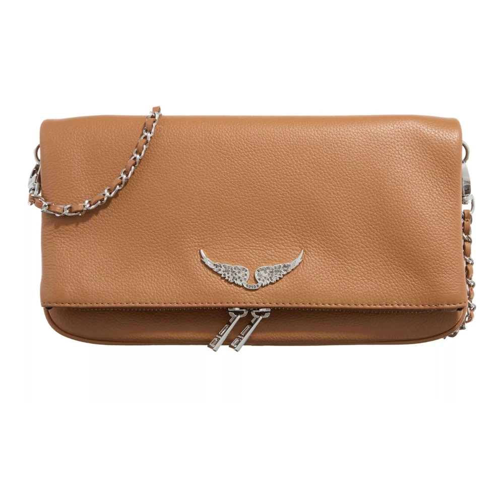 Zadig & Voltaire Rock Grained Leather Heritage Tas Brown Dames