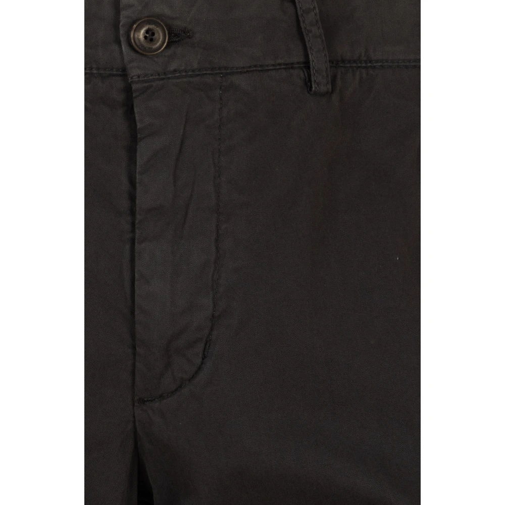 40Weft Zwarte Chino Bermuda Shorts voor Mannen Black Heren