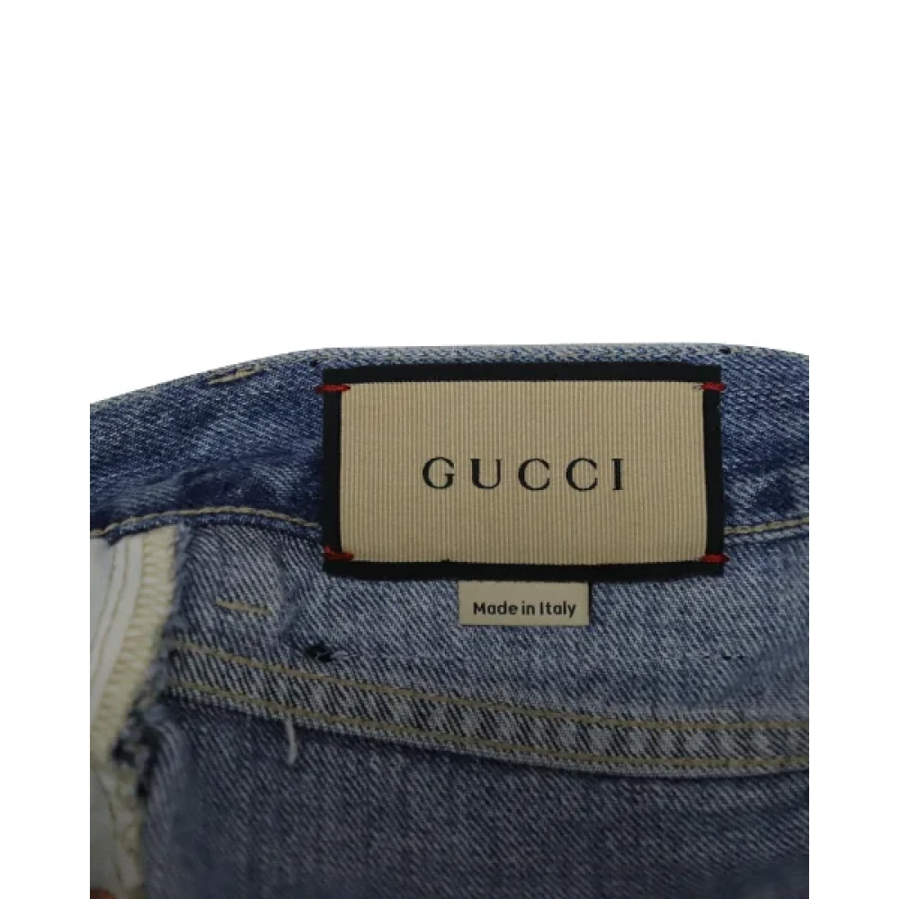 Gucci Vintage Pre-owned Cotton bottoms Blue Dames