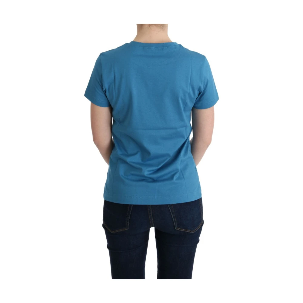 Dolce & Gabbana Blauw katoenen T-shirt met 2017 print Blue Dames