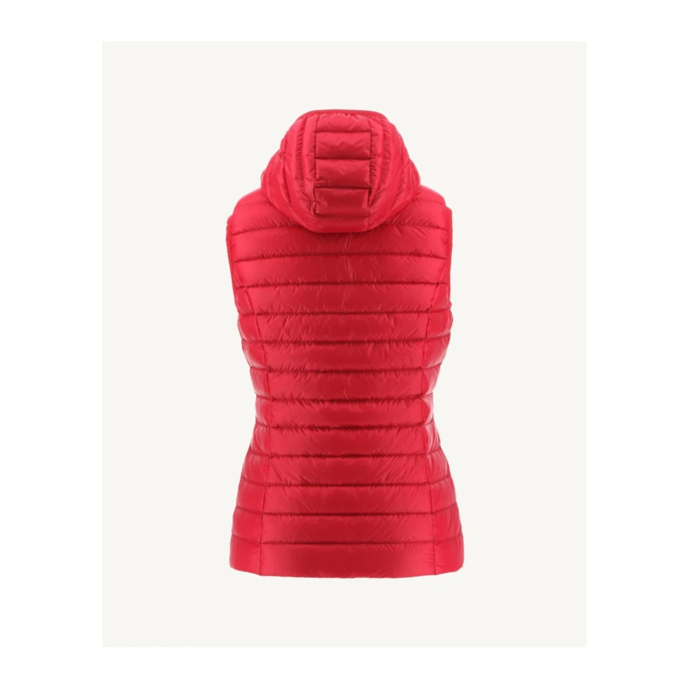 Jott Rode mouwloze gewatteerde jas met capuchon Red Dames