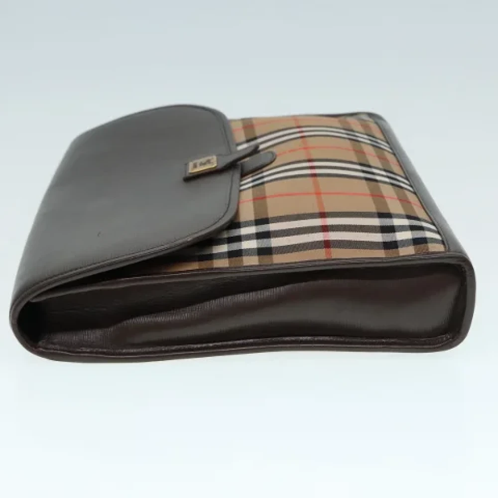 Burberry Vintage Pre-owned Canvas clutches Beige Dames
