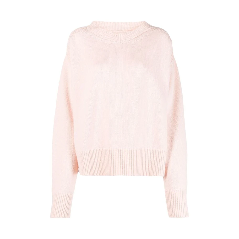 Sa Su Phi, Round-neck Knitwear, female, Pink, Size: 2XS Cashmere Cut-Out Jumper