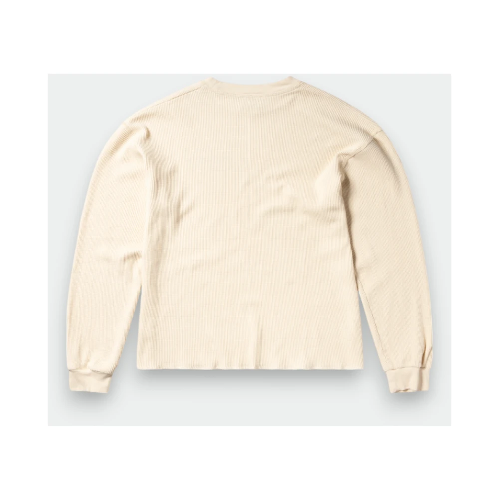 Aries Lange Mouw Wafel T-shirt Beige Heren