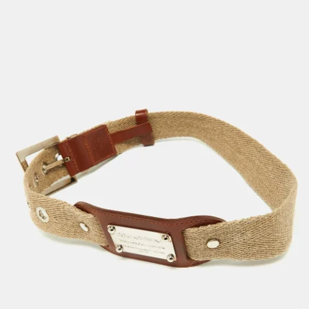 Dolce & Gabbana Pre-owned Leather belts Beige Dames