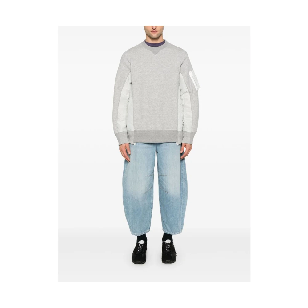 Sacai Grijze Sweater met ritszak Gray Heren