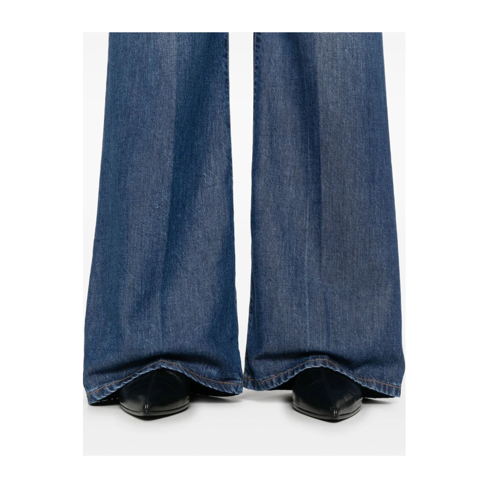 Dondup Blauwe Rits Sluiting Jeans Vijf Zakken Blue Dames