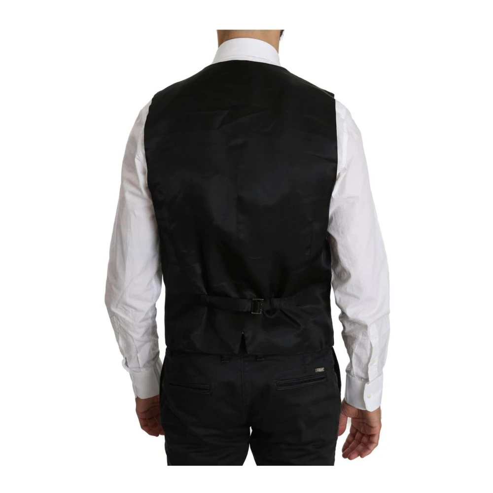 Dolce & Gabbana Klassiek Zwart Wol Formeel Jurk Vest Black Heren
