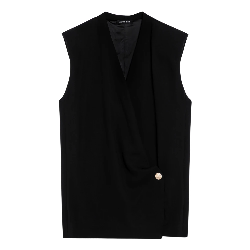 Anine Bing Elegante Laagjes Tanktop Black Dames