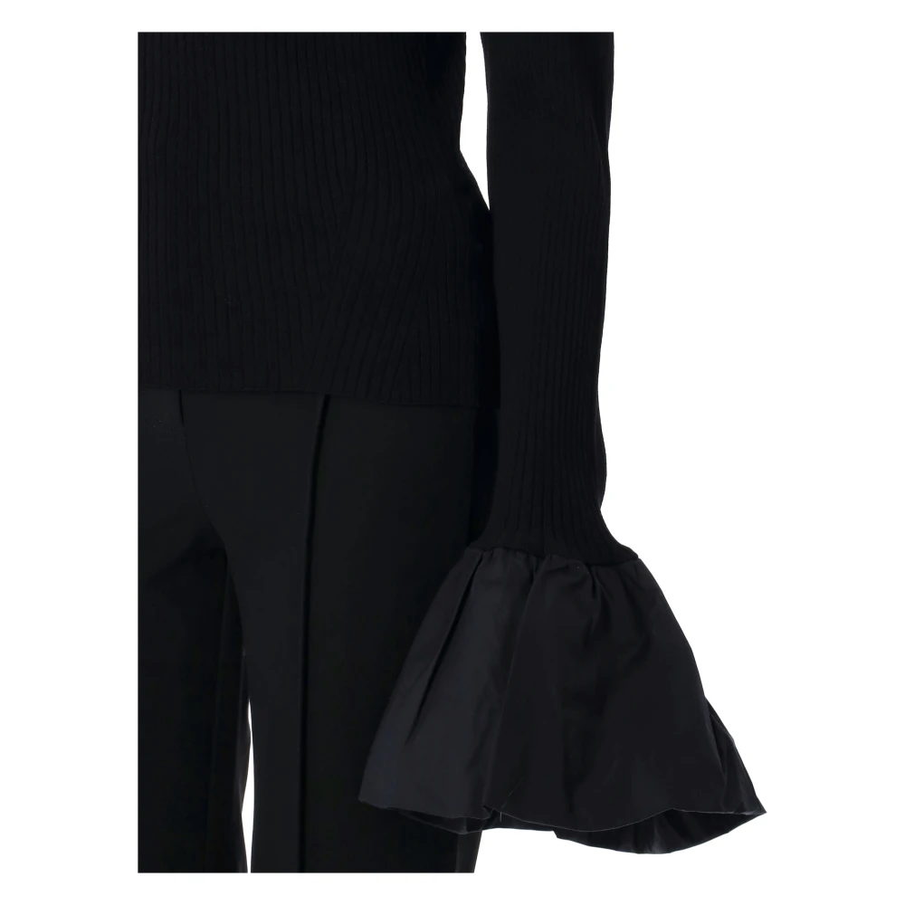 Rotate Birger Christensen High Neck Gebreide Jurk Black Dames