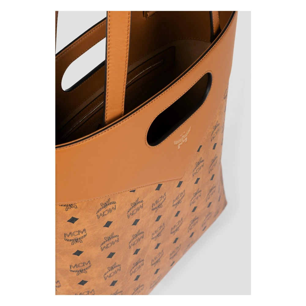 MCM Diamanten Tote Tas in Visetos Leder Mix Brown Unisex