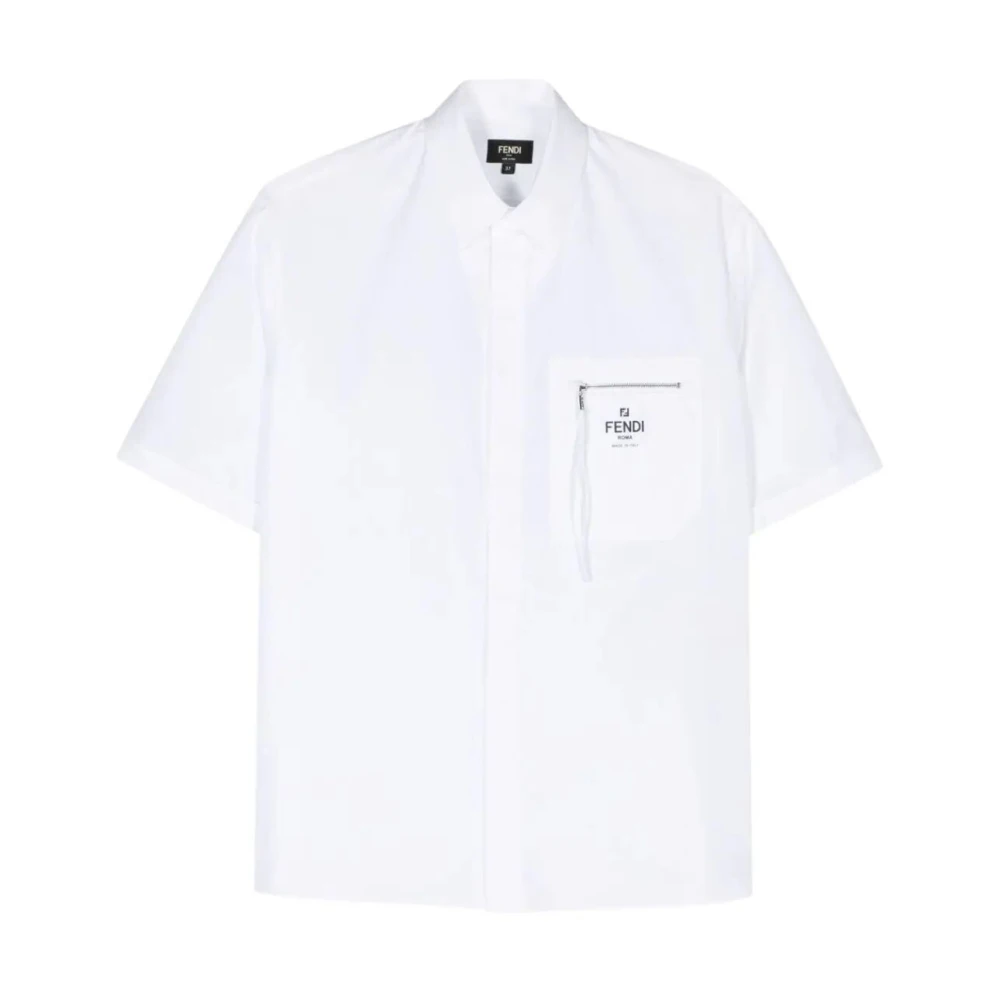 Fendi Roma Pocket Shirt Co White Heren