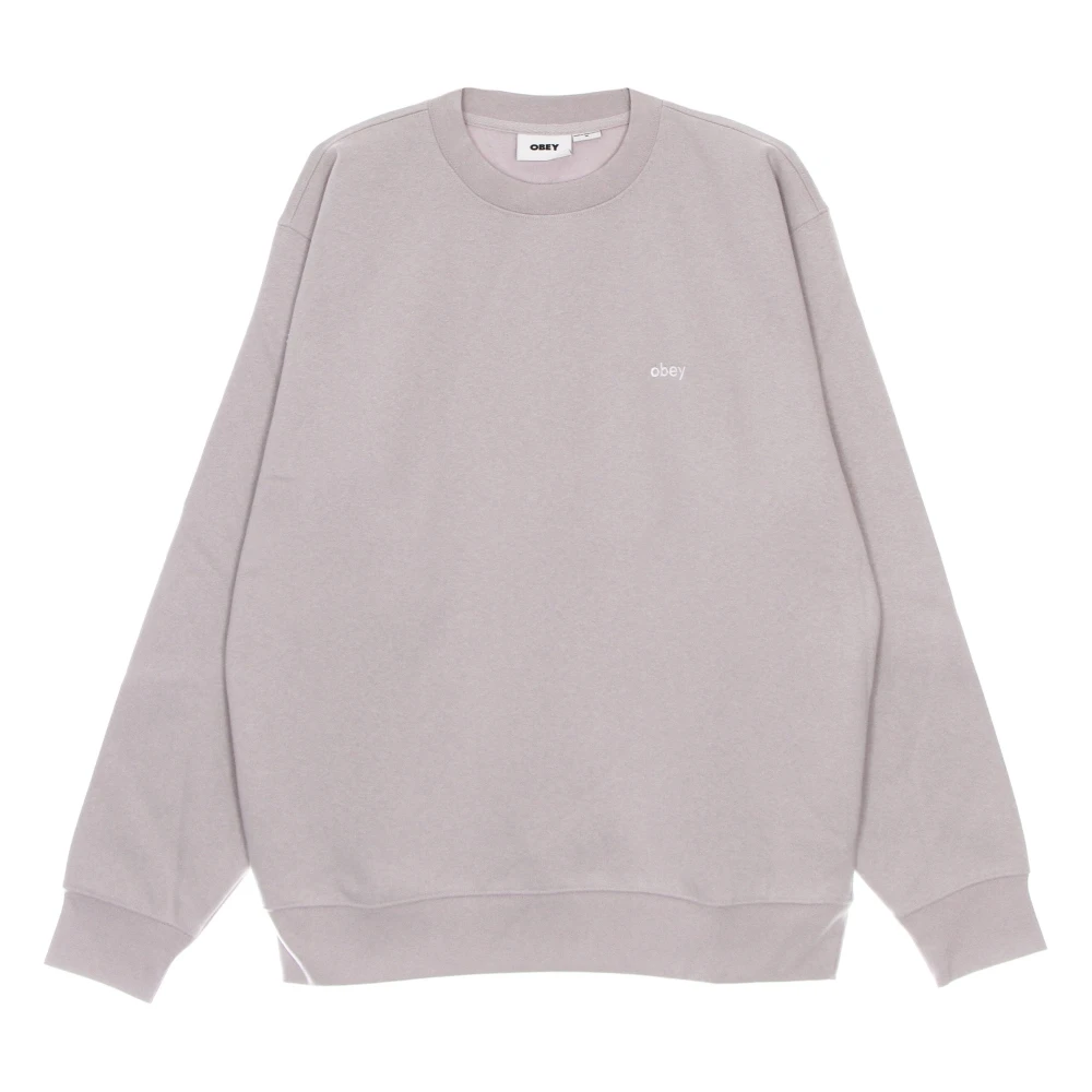 Obey Paarse Crew Neck Fleece Sweatshirt Purple Heren