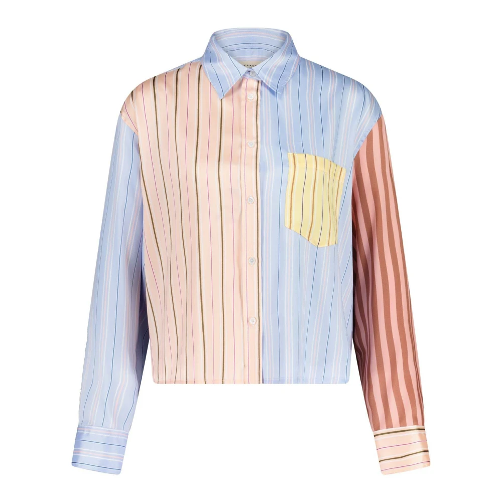 Max Mara Weekend Gestreepte twill blouse met kleurblok effect Multicolor Dames