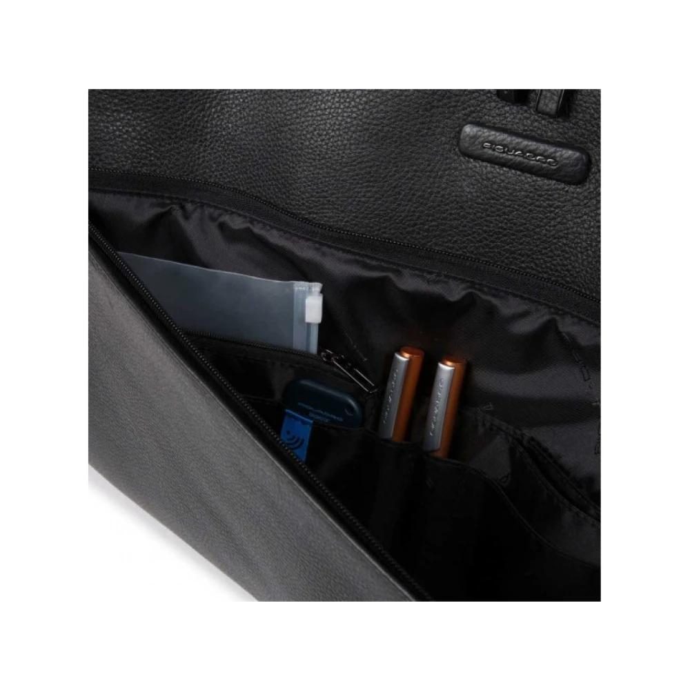 Piquadro Opvouwbare leren kledingtas Black Heren