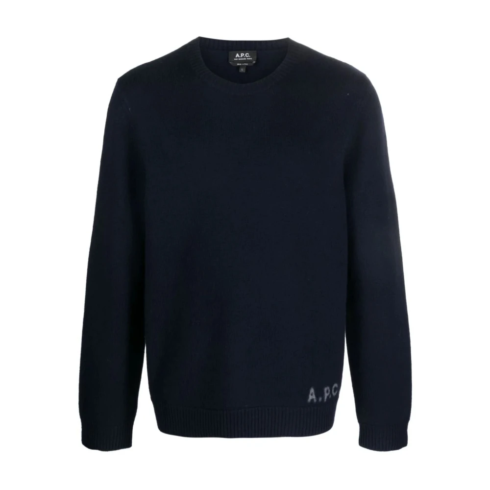 A.p.c. Blå Pull Edward Kläder Blue, Herr