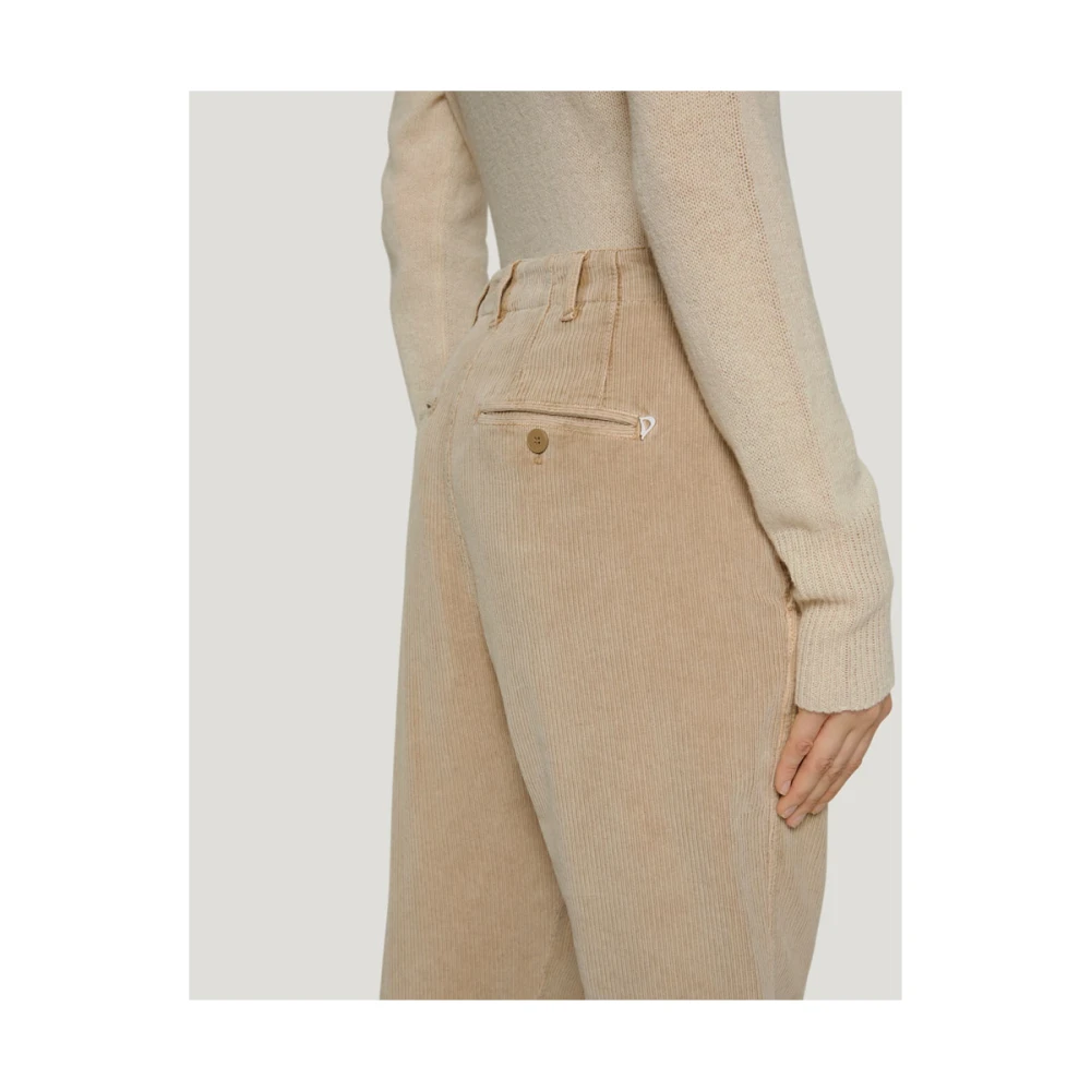 Dondup Janis Velvet Carrot Fit Broek Beige Dames