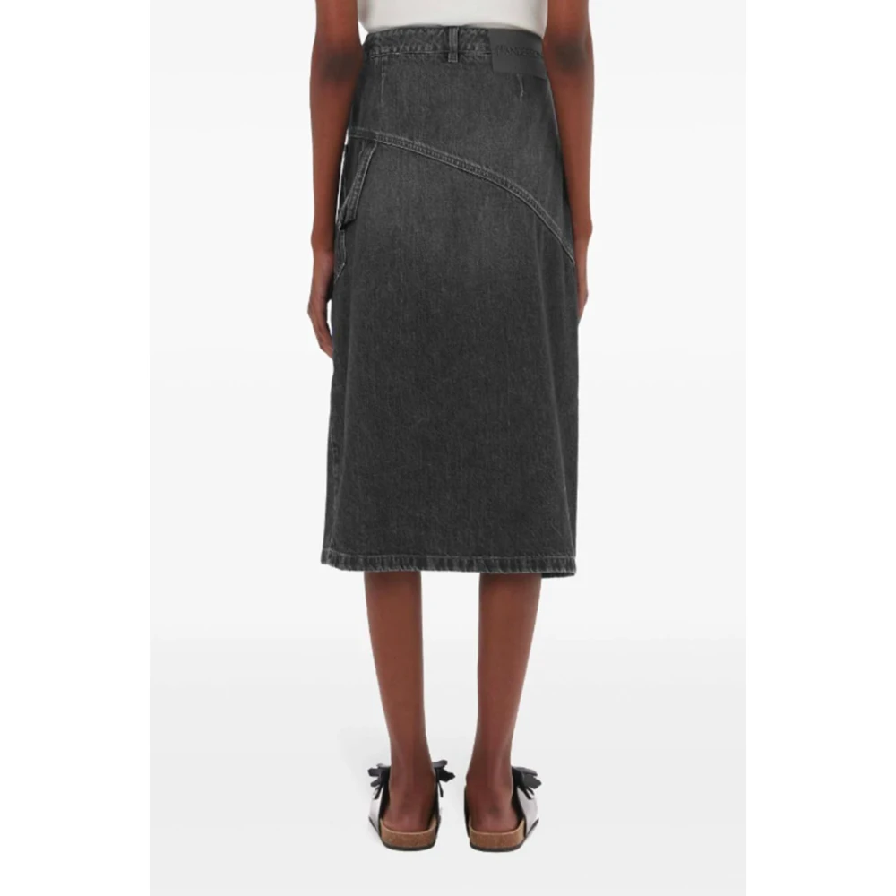 JW Anderson Grijze Denim Wikkelrok Gray Dames