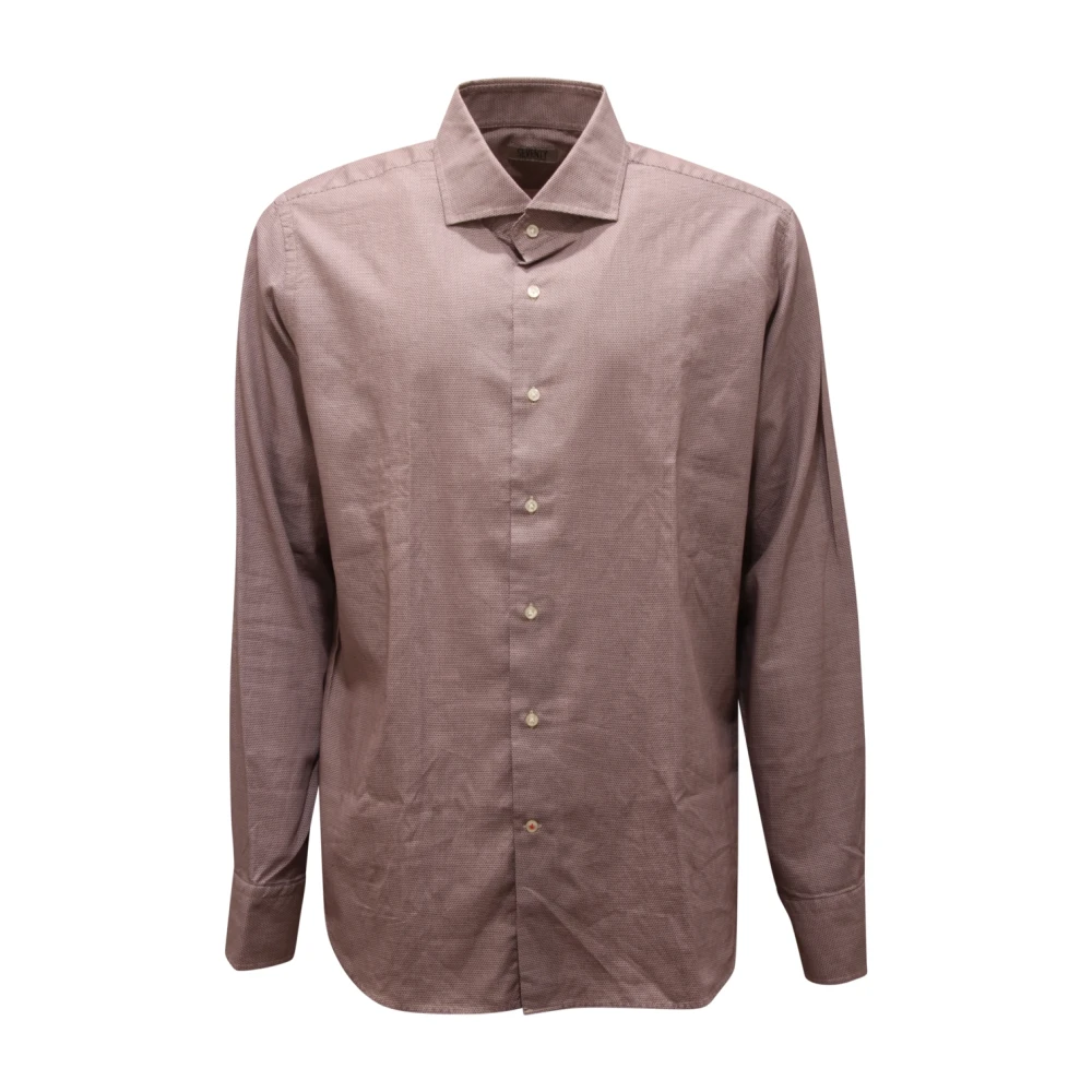 Seventy Brown Casual Shirts, Male, 3XL, Microprint Shirt By Sergio Tegon