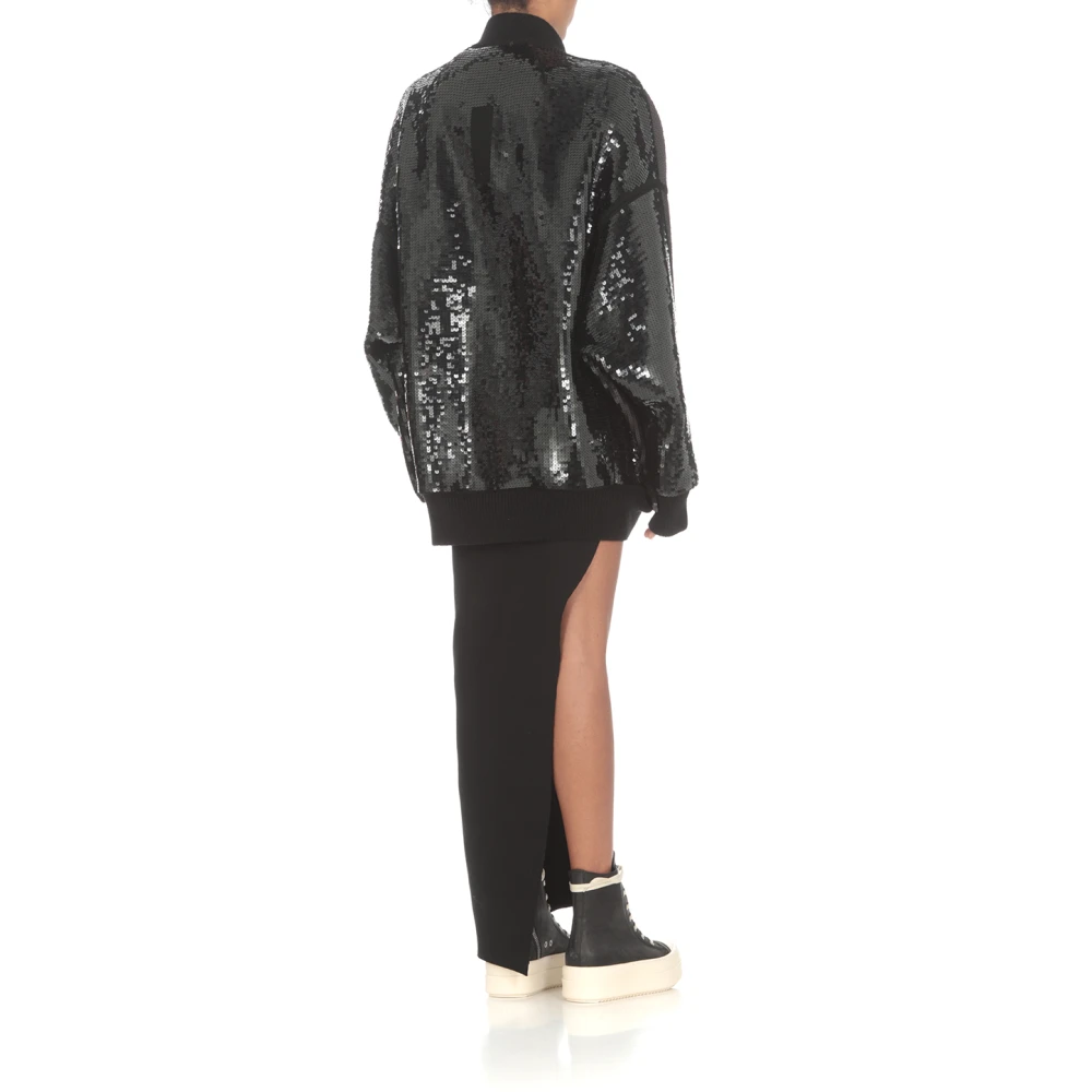 Rick Owens Zwart Wollen Kasjmier Katoenen Jas Black Dames