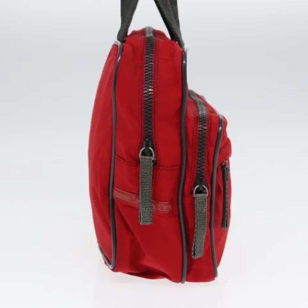 Prada Vintage Pre-owned Nylon handbags Red Dames
