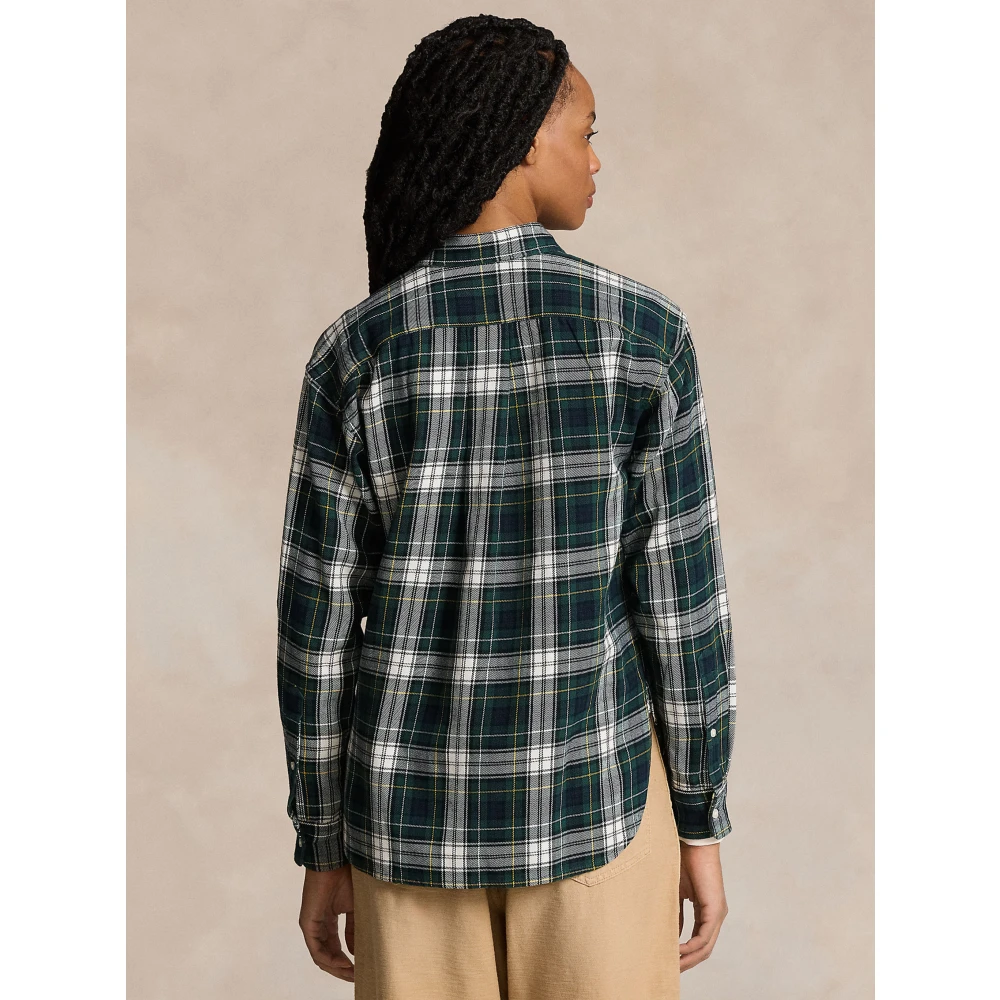 Polo Ralph Lauren Geruite Blouse in Marine Wit Groen Multicolor Dames