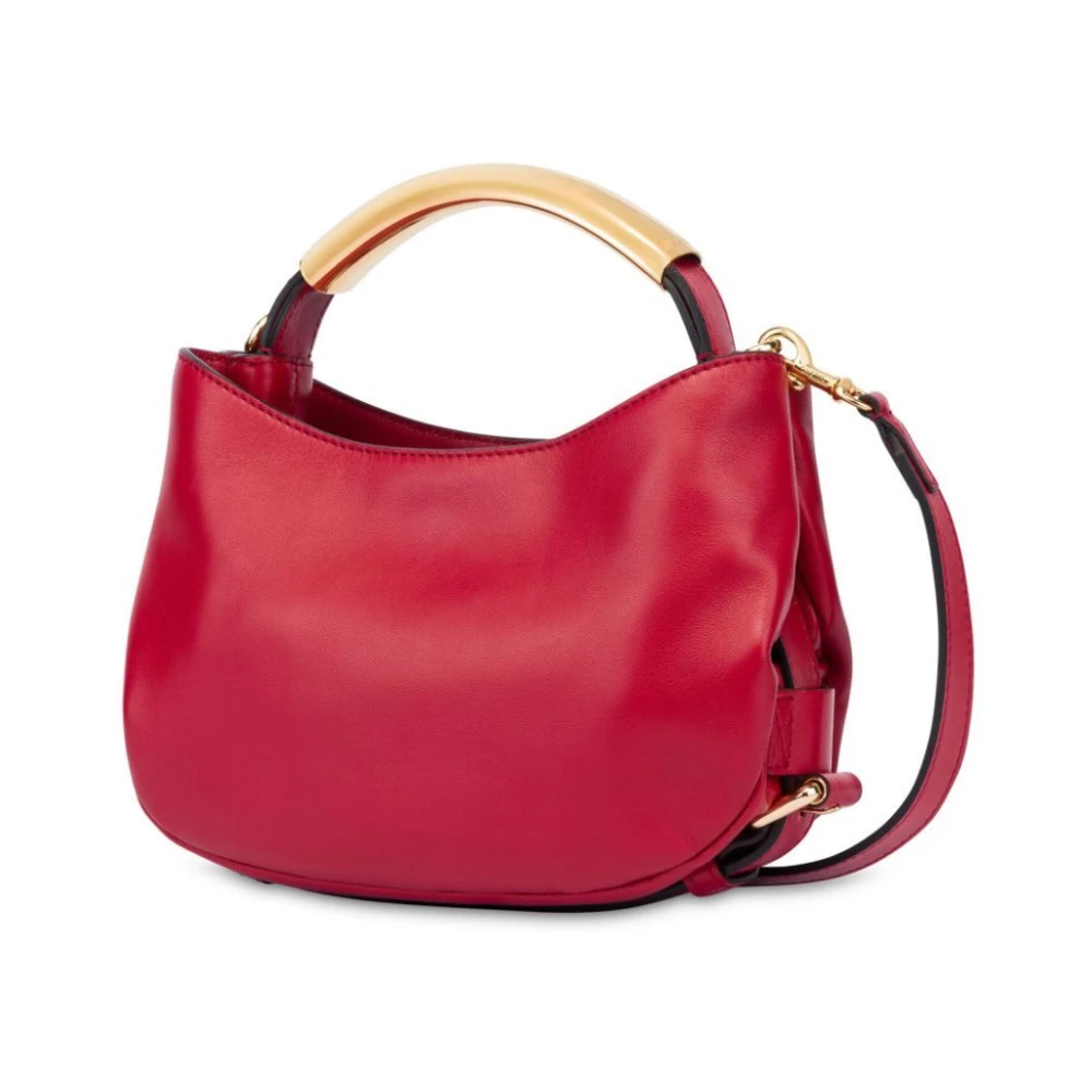 Moschino Rode leren schoudertas met magnetische sluiting Red Dames