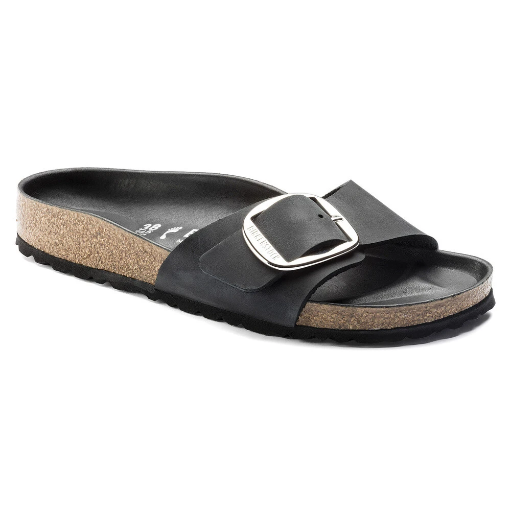 Birkenstock Women's Black Sliders, 3 Uk, Sandals Madrid Big Buckle Narrow