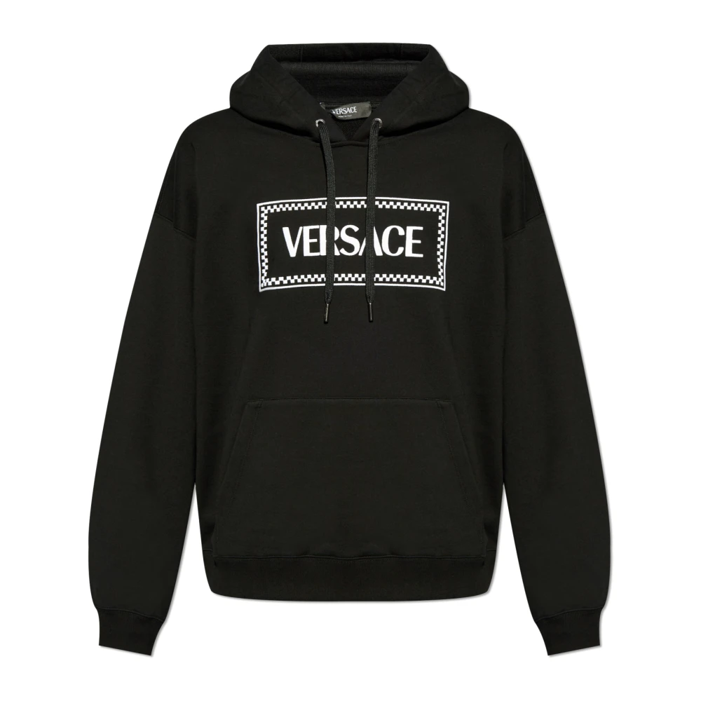Versace Men's Black Sweatshirt With Logo - Hoodies - 2XL - Sweatshirts & Hoodies