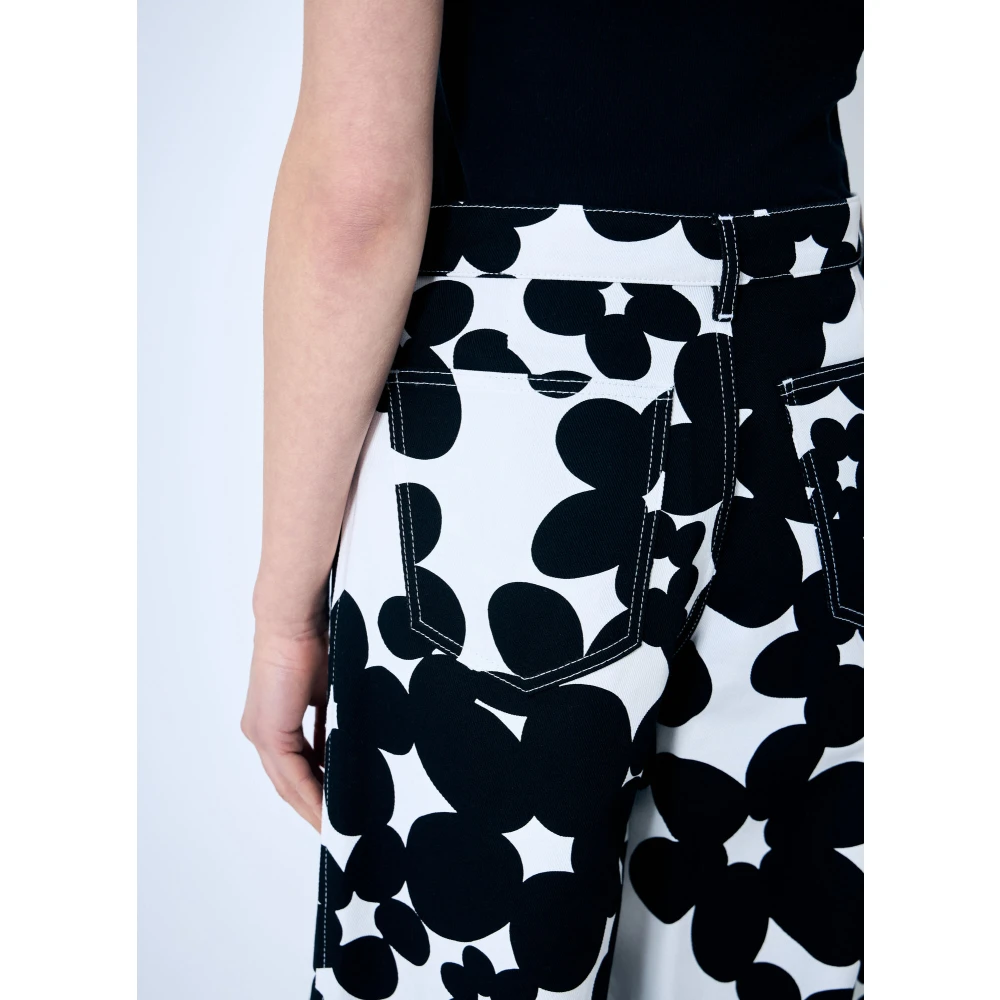 Marni Dillies Print Katoenen Broek Black Dames