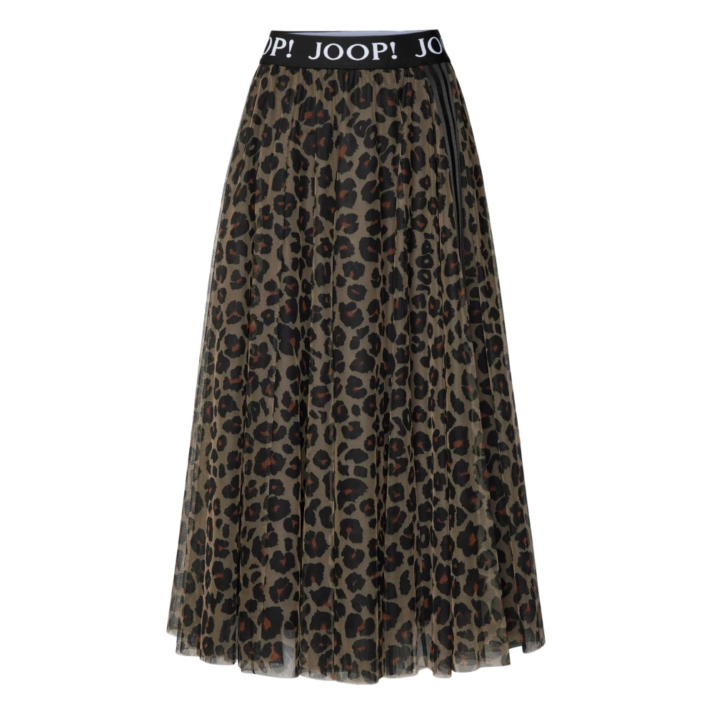 Joop! Kjol med Leopardmönster och Kontrastbälte Black, Dam