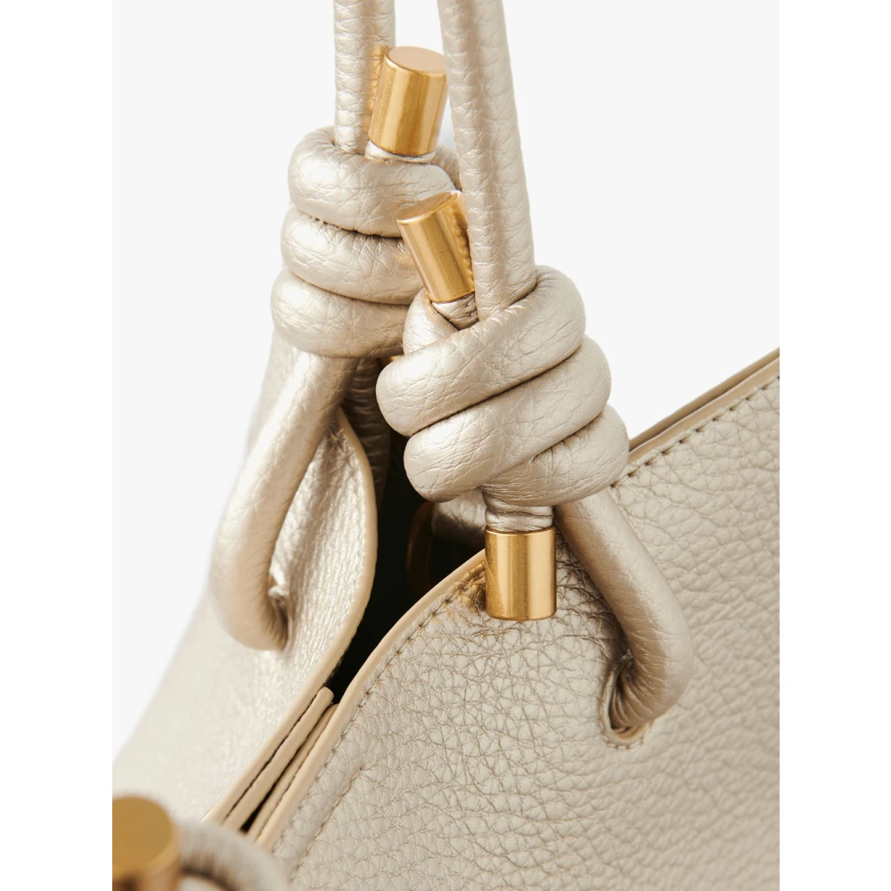 Manila Grace Gouden Shopper Tas Felicia Nodo Yellow Dames