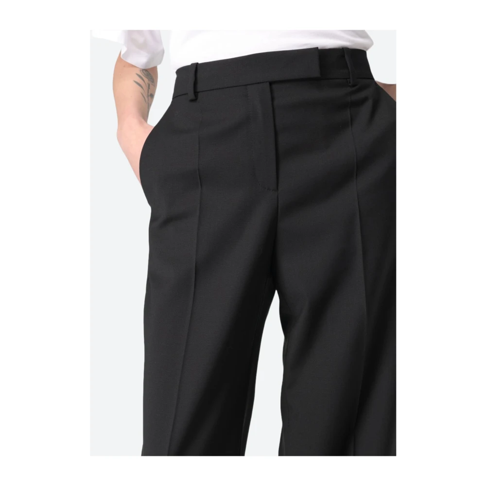 Hugo Boss Wollen broek met rechte pijpen Black Dames