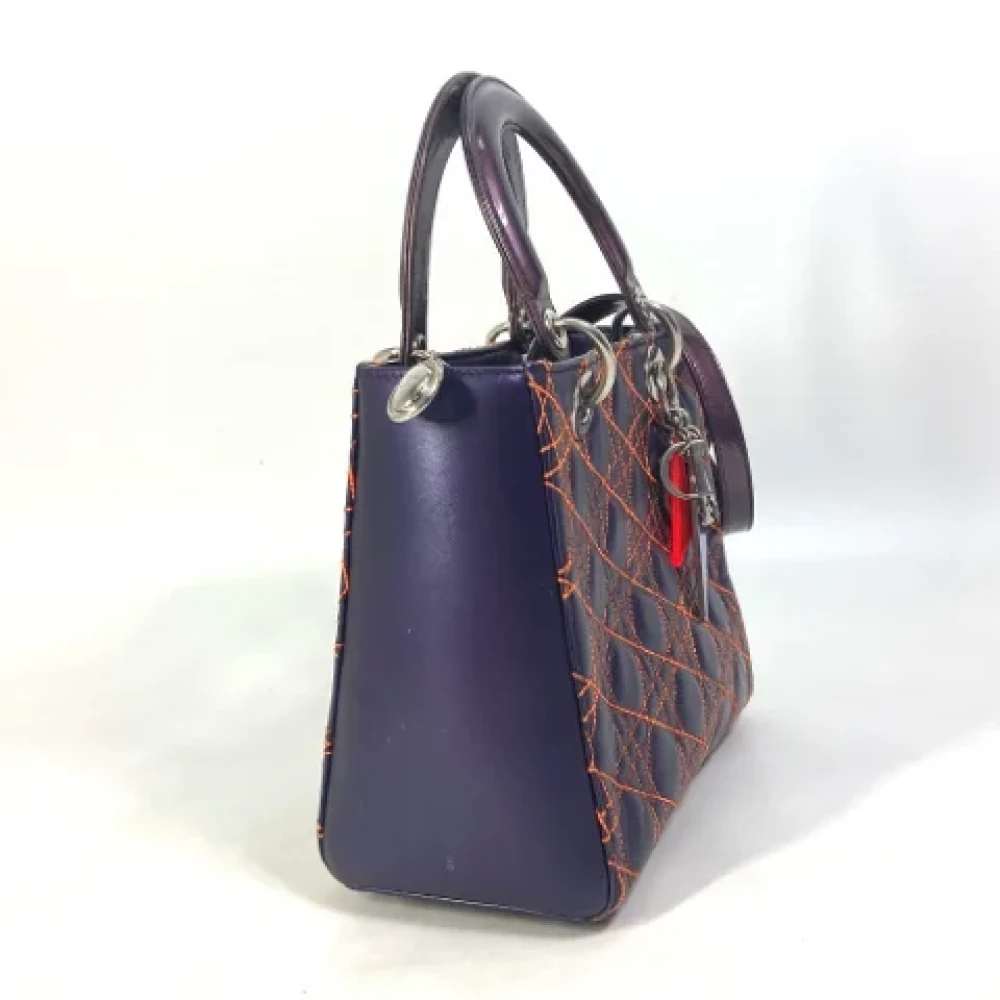 Dior Vintage Pre-owned Leather dior-bags Purple Dames