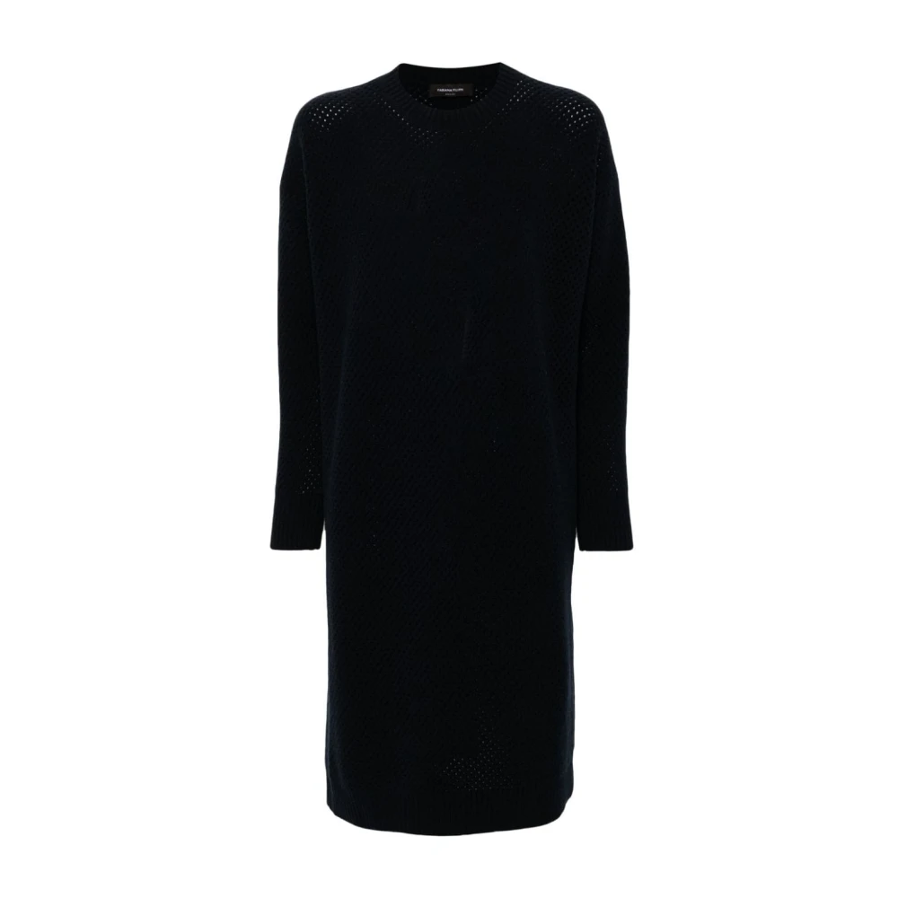 Fabiana Filippi Zwarte Midi Jurk met Open Design Black Dames