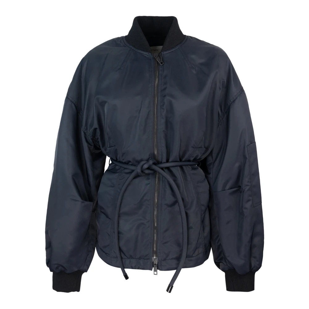 SPORTMAX Zwarte Jassen met Wol Details Black Dames