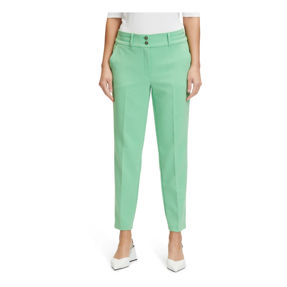 Betty & Co Elegante hoge taille broek Green Dames