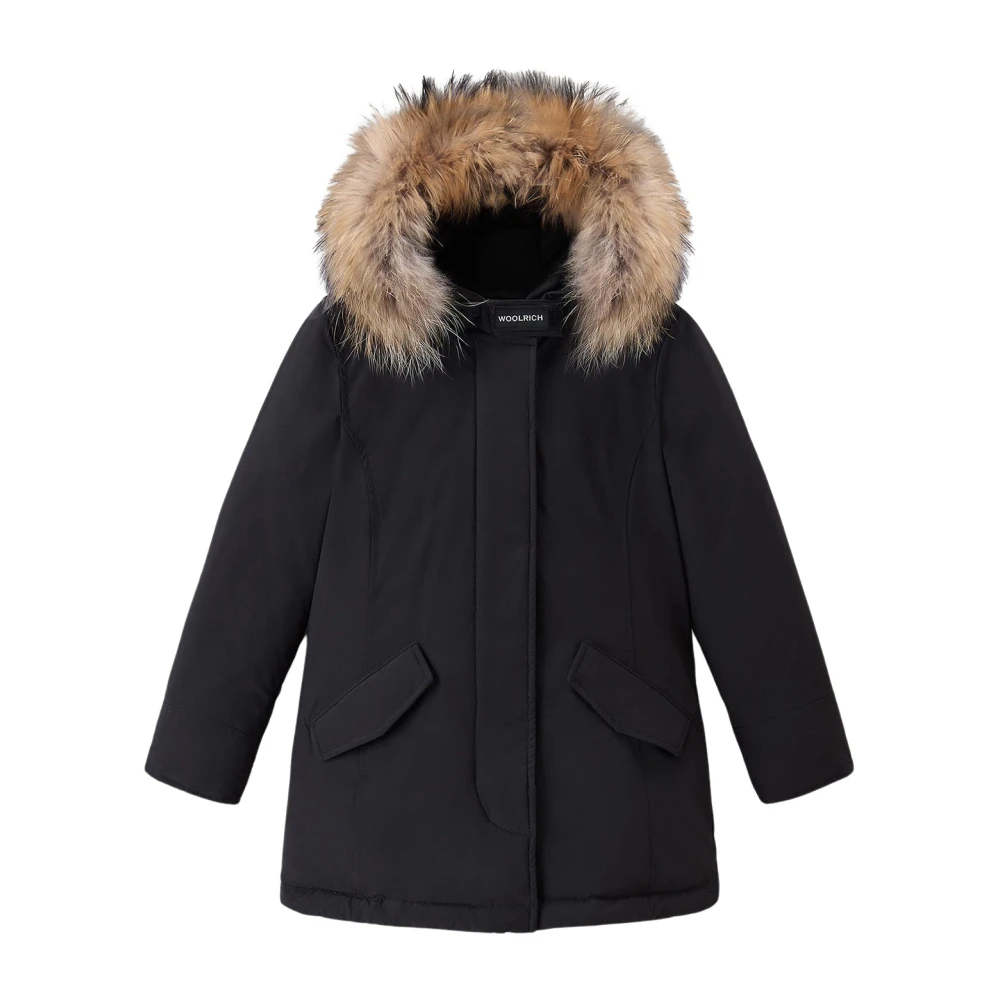 Woolrich Lyxig Raccoon Arctic Parka för flickor och tonåringar Black, Flicka