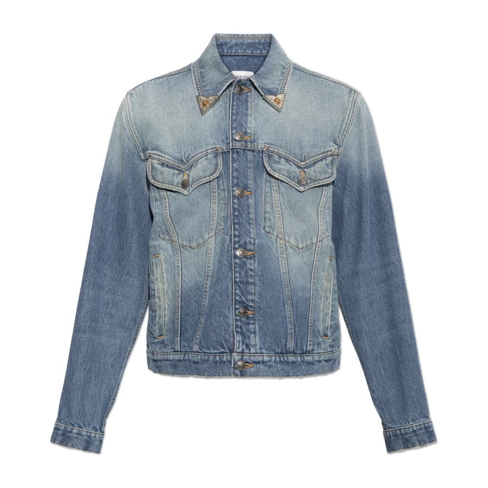 Versace Hombre Azul - Camisa Vaquera Con Apliques - Jackets - L