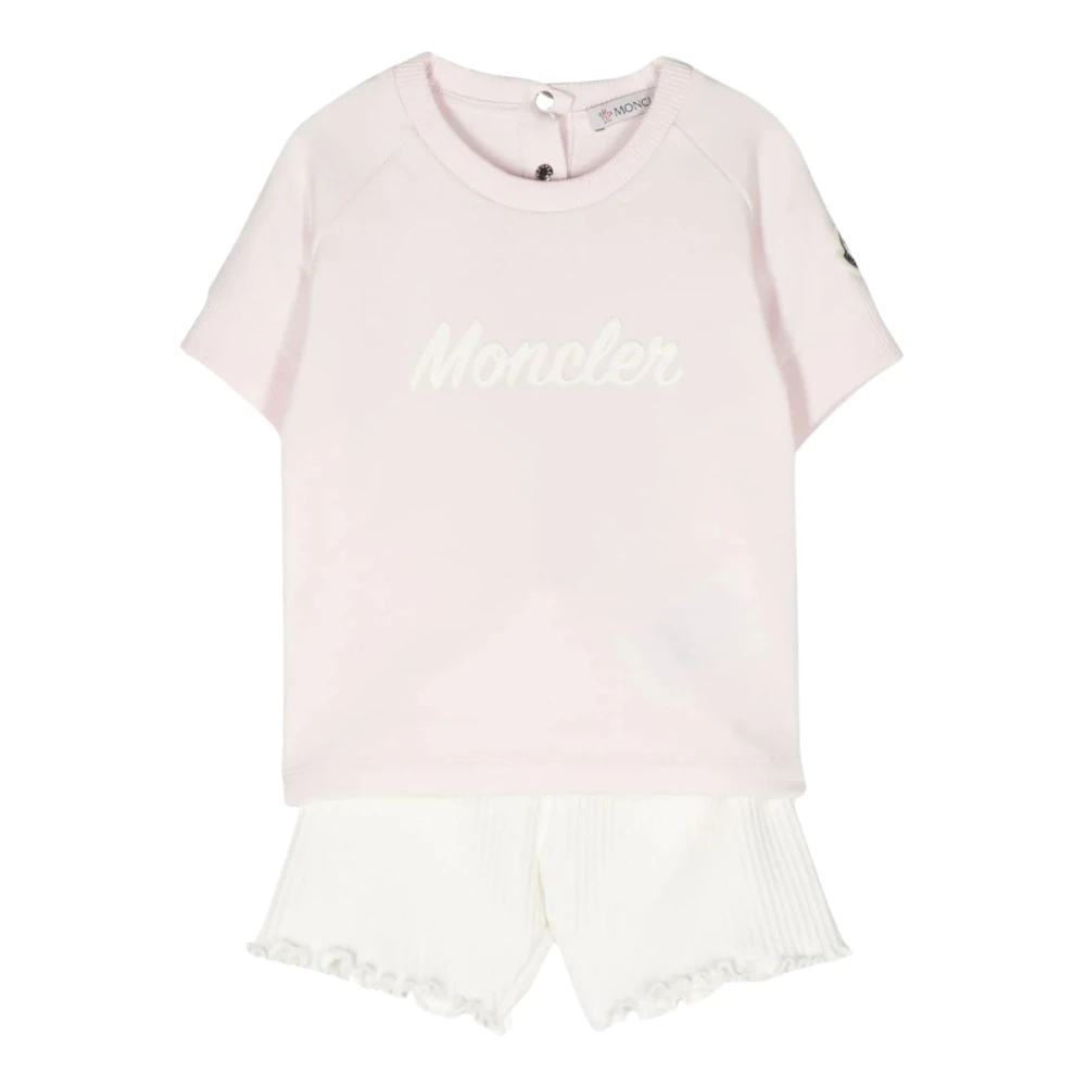 Moncler Witte Jurk Set met Logo Print Beige Dames
