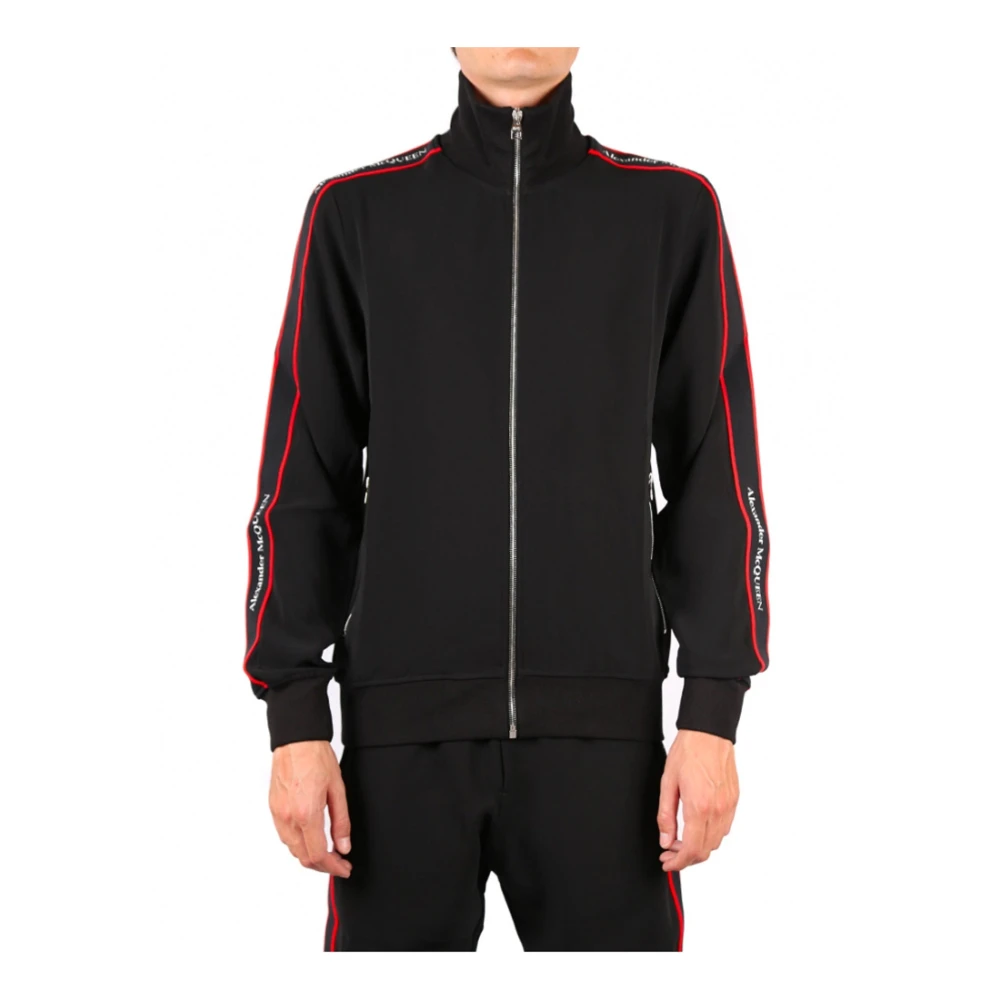 alexander mcqueen Logo Sweatshirt met Zijdetail Black Heren