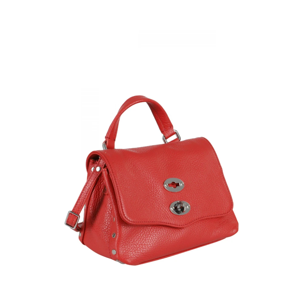 Zanellato Rode Kalfsleren Schoudertas Red Dames