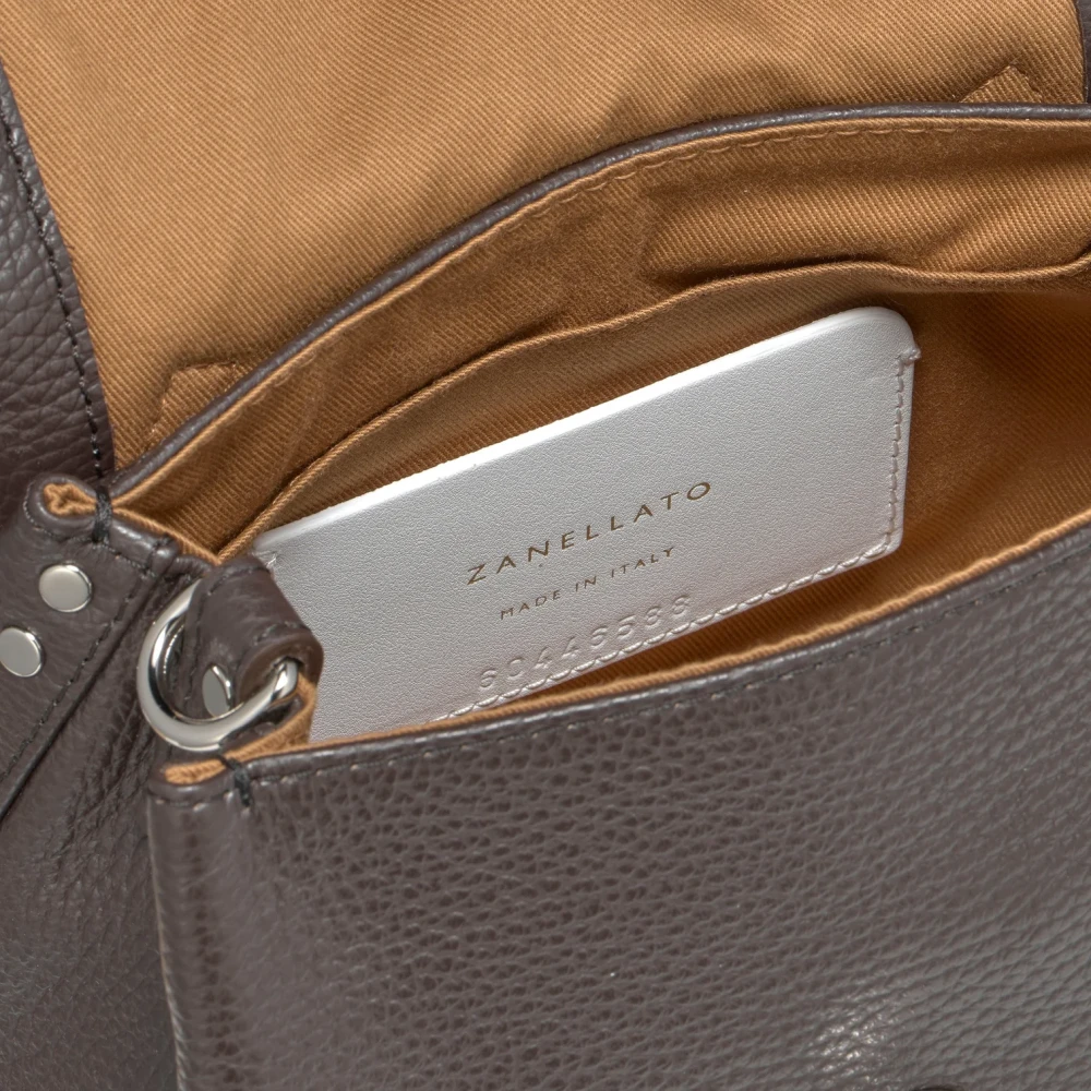 Zanellato Iconische leren schoudertas Brown Dames