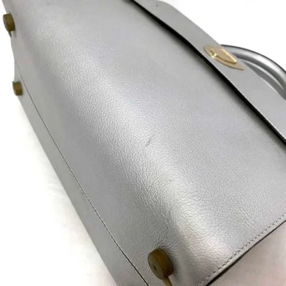 Dior Vintage Pre-owned Leather totes Gray Dames