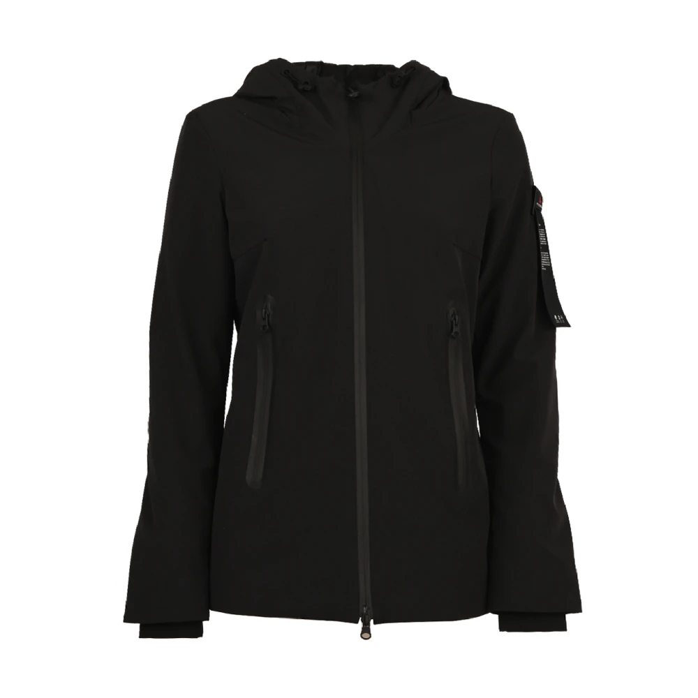 Peuterey Synthetische gewatteerde jas met stretch nylon en zachte jersey Black Dames